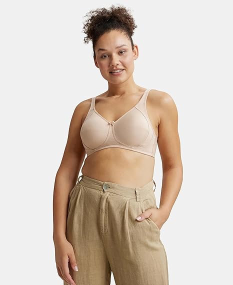 Jockey ES13 Women’s Wirefree Cotton Bra – Full Coverage with Side Panel Support